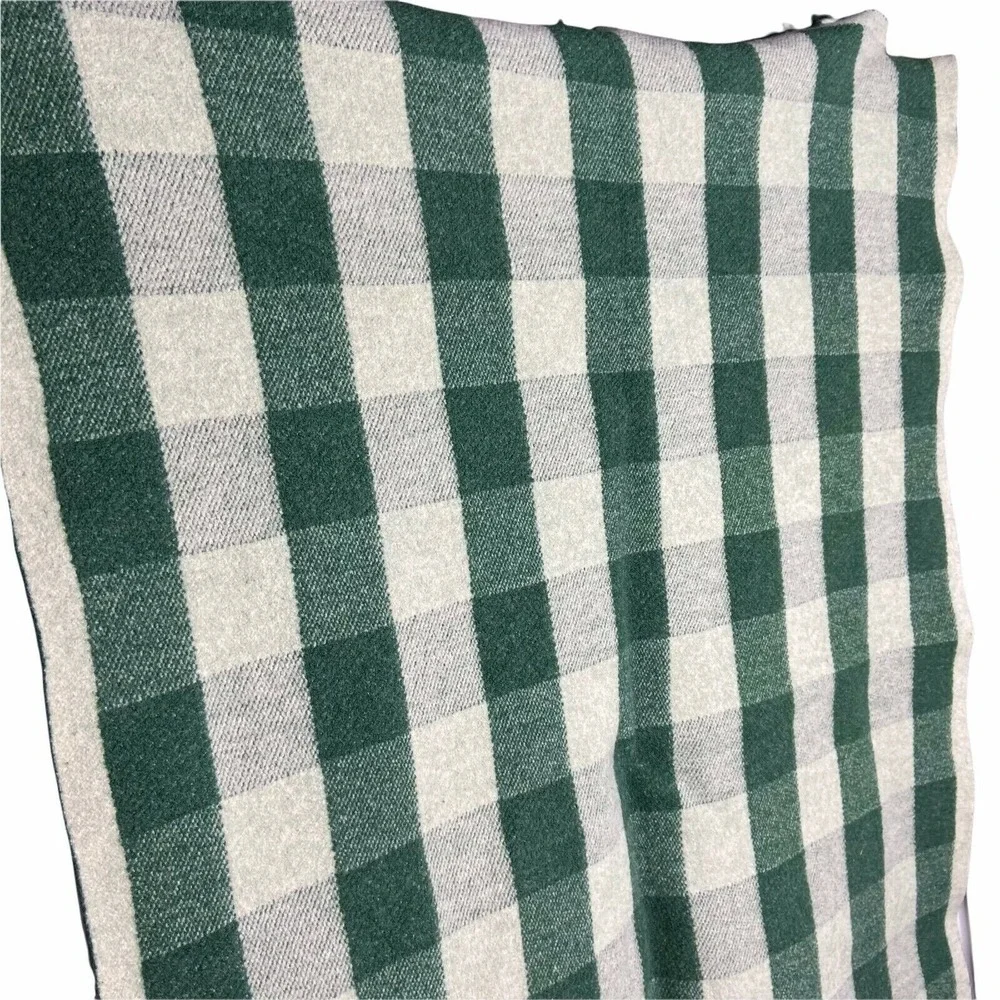 Milwaukee Bucks Wool Blanket Imperial Stock Ranch Green Plaid Leather Patch